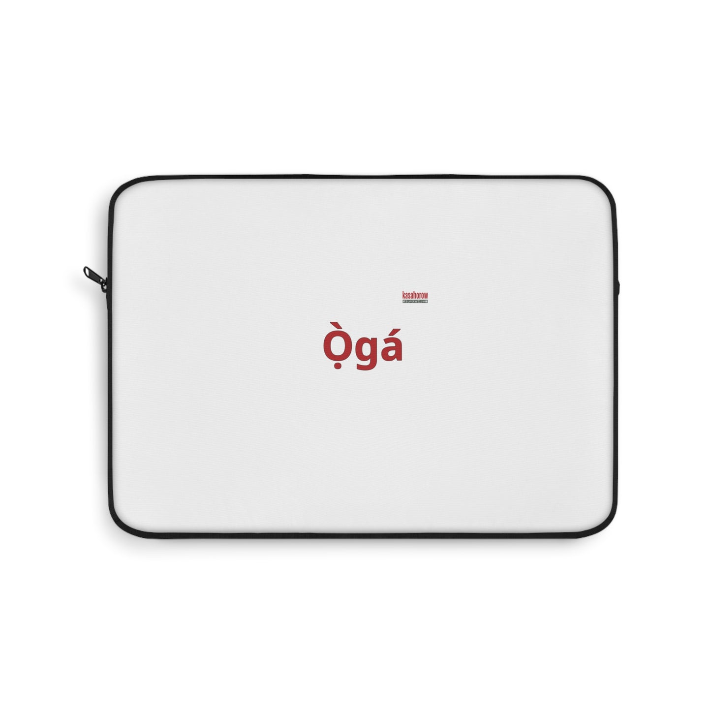 kasahorow Yoruba Ògá Laptop Sleeve — Minimalist Red Text Protective Sleeve
