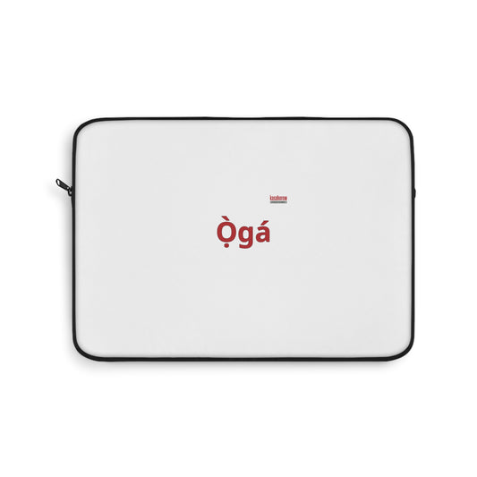 kasahorow Yoruba Ògá Laptop Sleeve — Minimalist Red Text Protective Sleeve