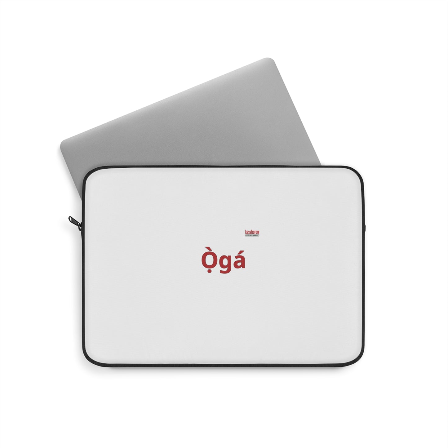 kasahorow Yoruba Ògá Laptop Sleeve — Minimalist Red Text Protective Sleeve