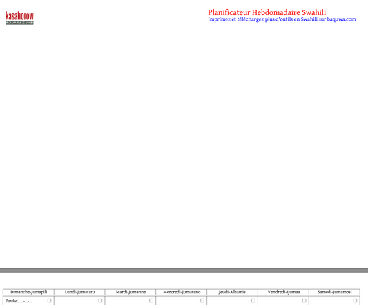 Planificateur Hebdomadaire Multilingue